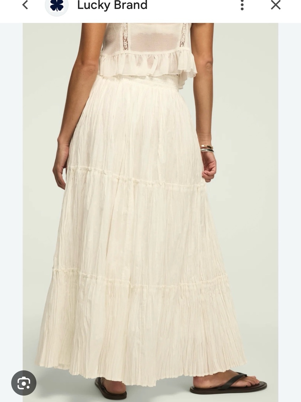 Lucky Brand White Tiered Maxi Skirt - Picture 2 of 4